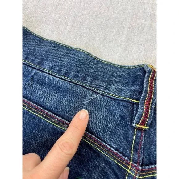 Vintage Coogi Jeans Mens 38X35 Blue Denim Baggy Embroidered Streetwear Y2K Flaps